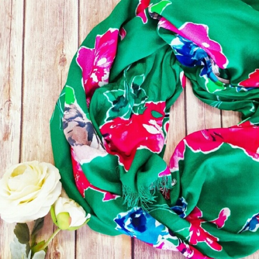 Kate Spade Spring Blooms Floral Scarf
